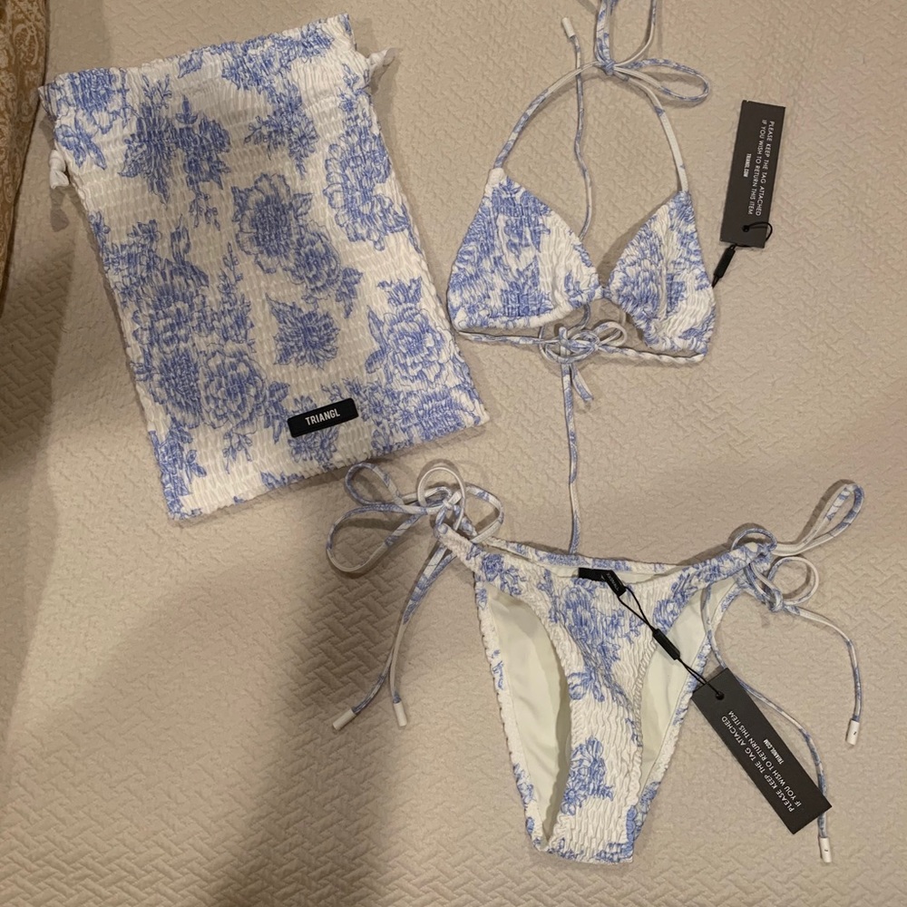 VINCA - INDIGO triangl floral bikini XXS